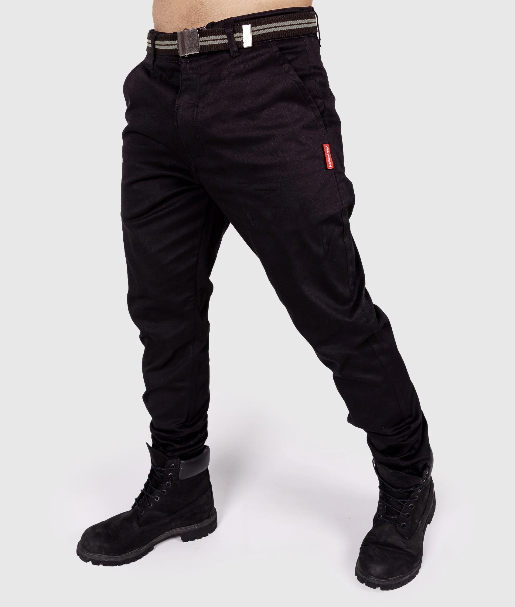 HardTuned Grid Cuffed Chinos - Black - Image 3