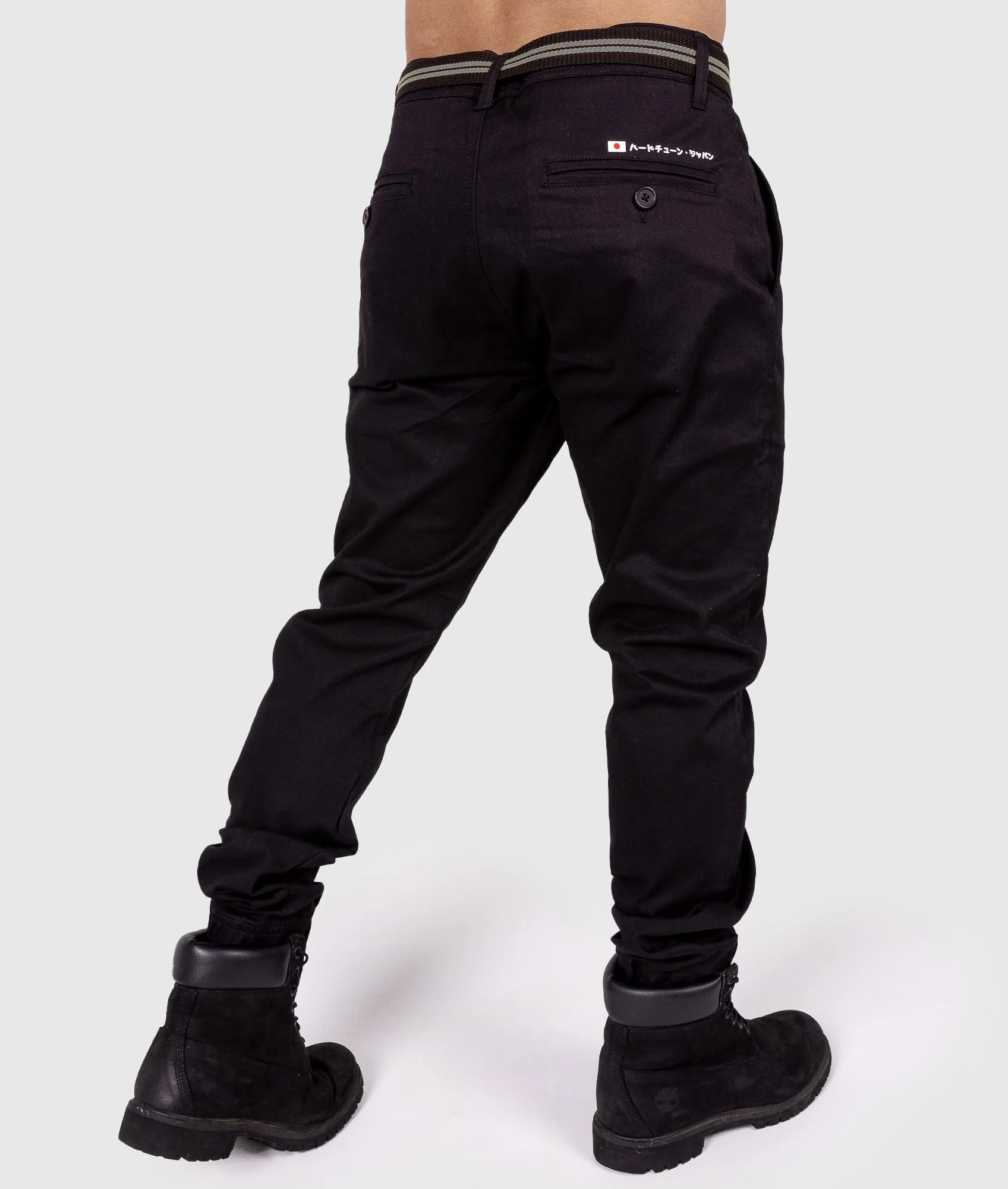 HardTuned Grid Cuffed Chinos - Black - Image 4