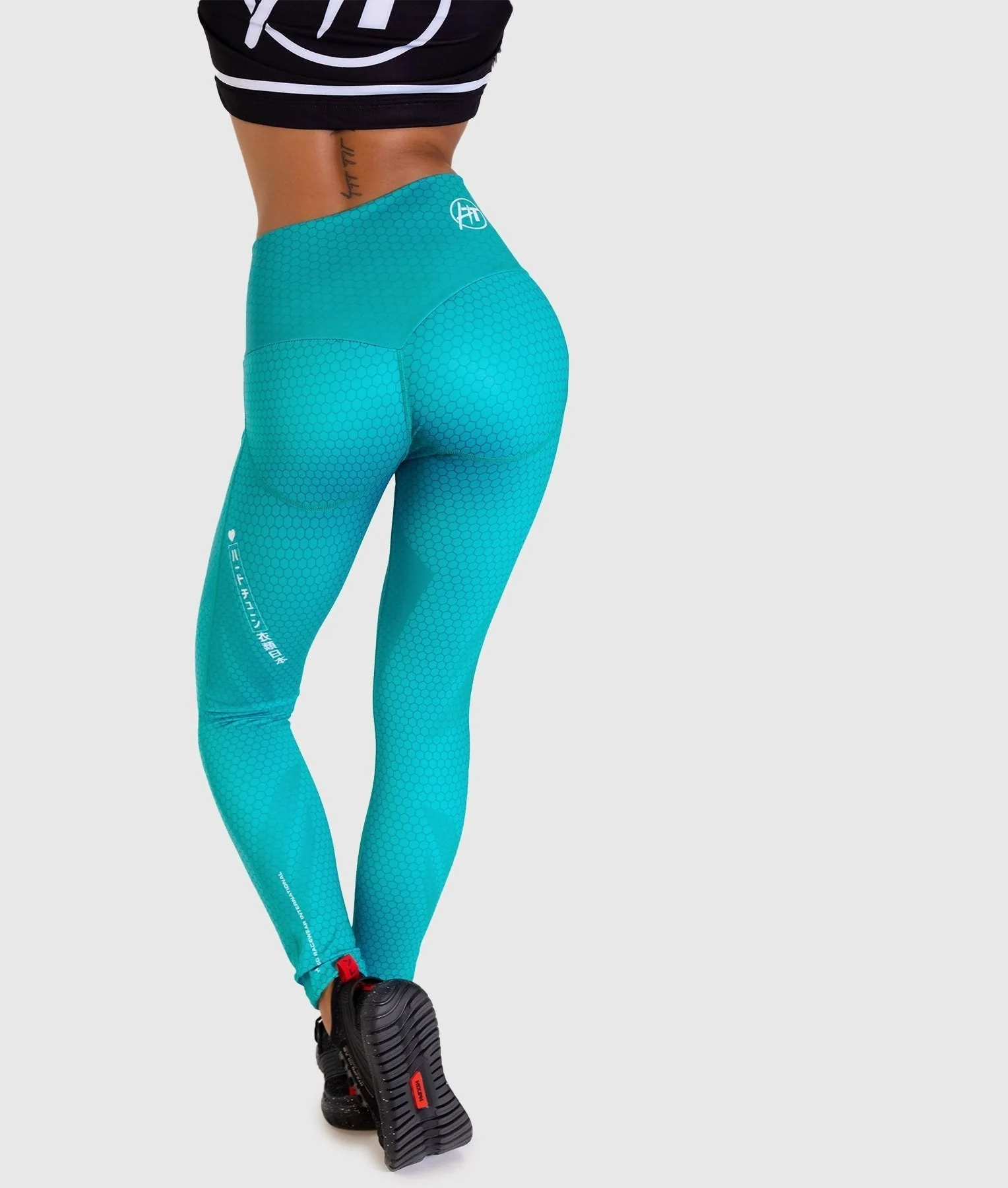Hex Contour Leggings - Teal - Image 5