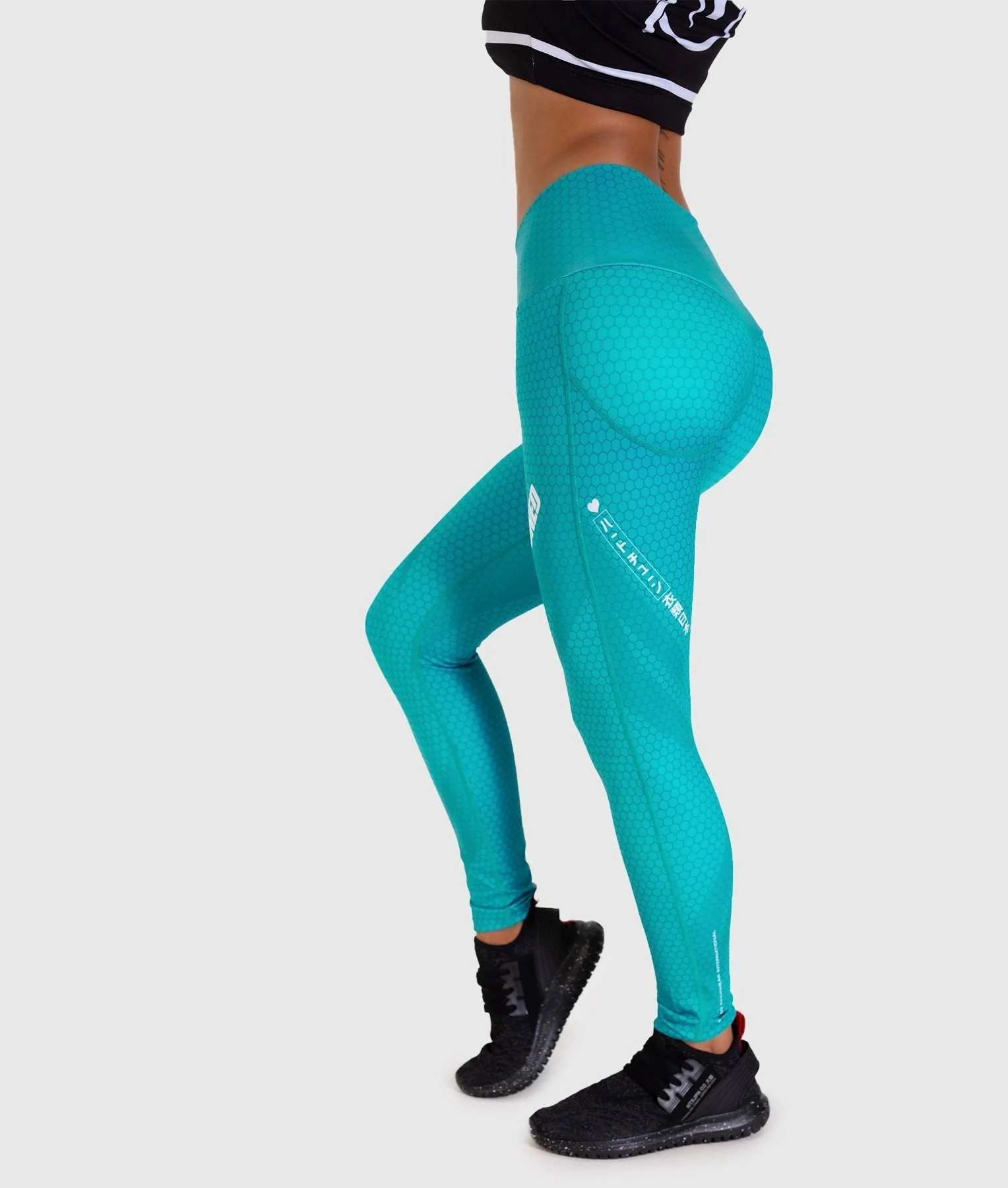 Hex Contour Leggings - Teal - Image 6