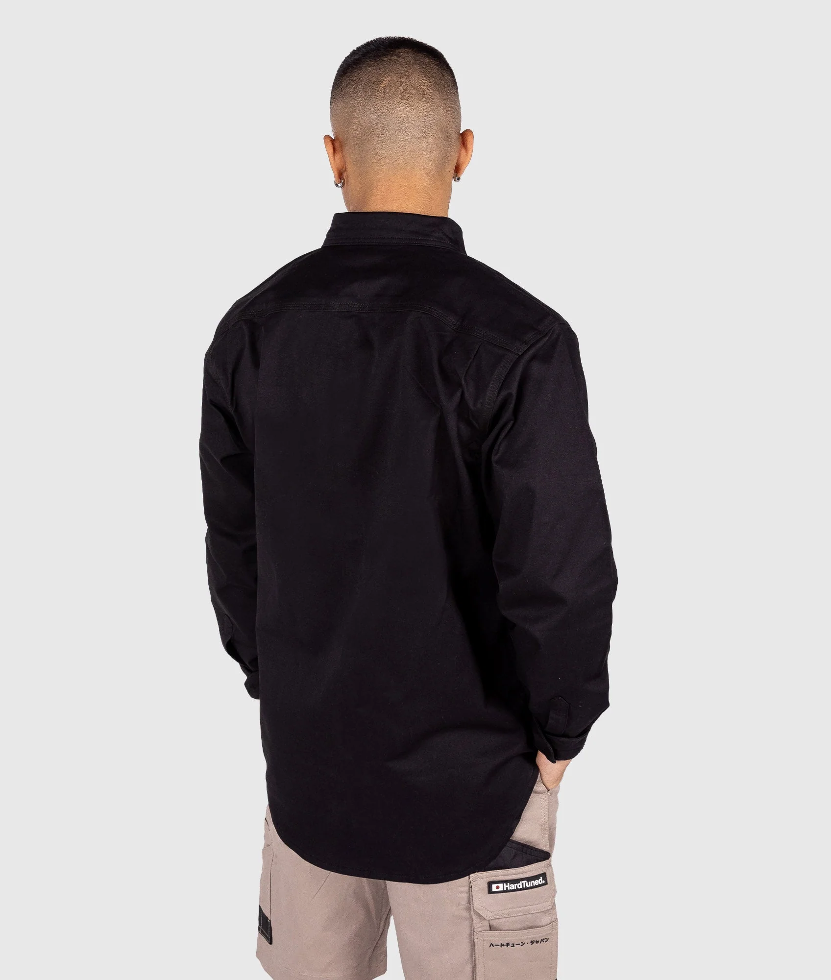 Long Sleeve Work Shirt - Black - Image 7