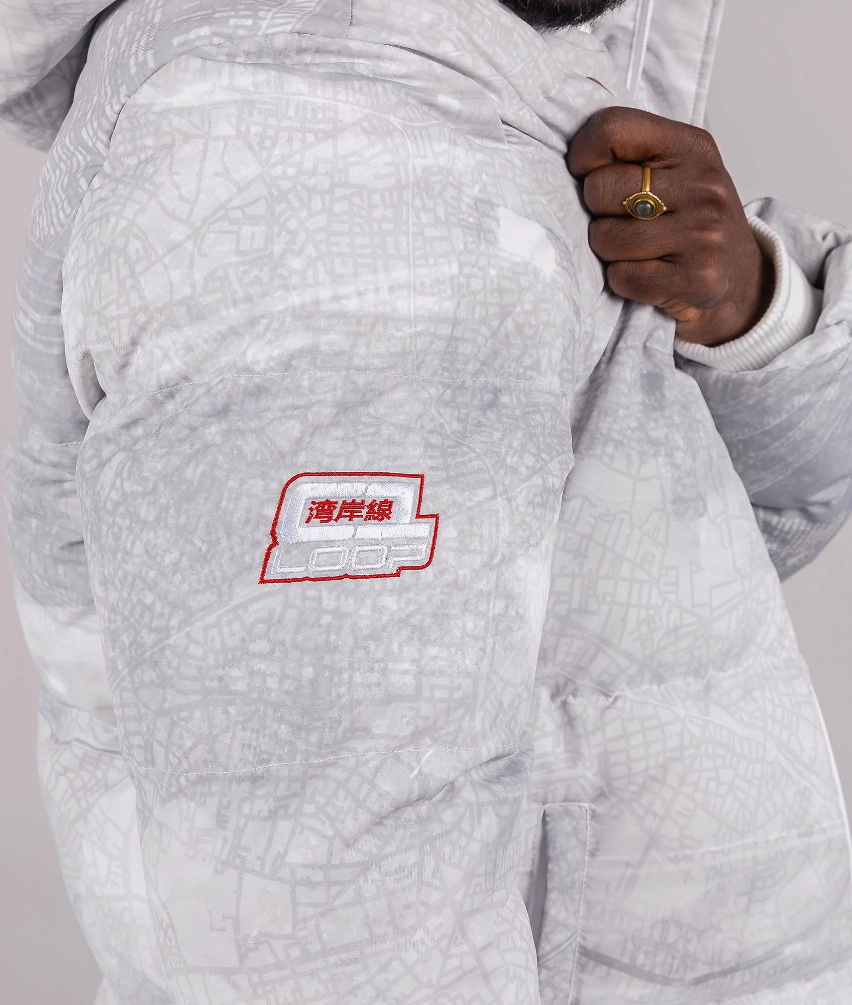 Mens Shuto White Puffer Jacket - Image 10