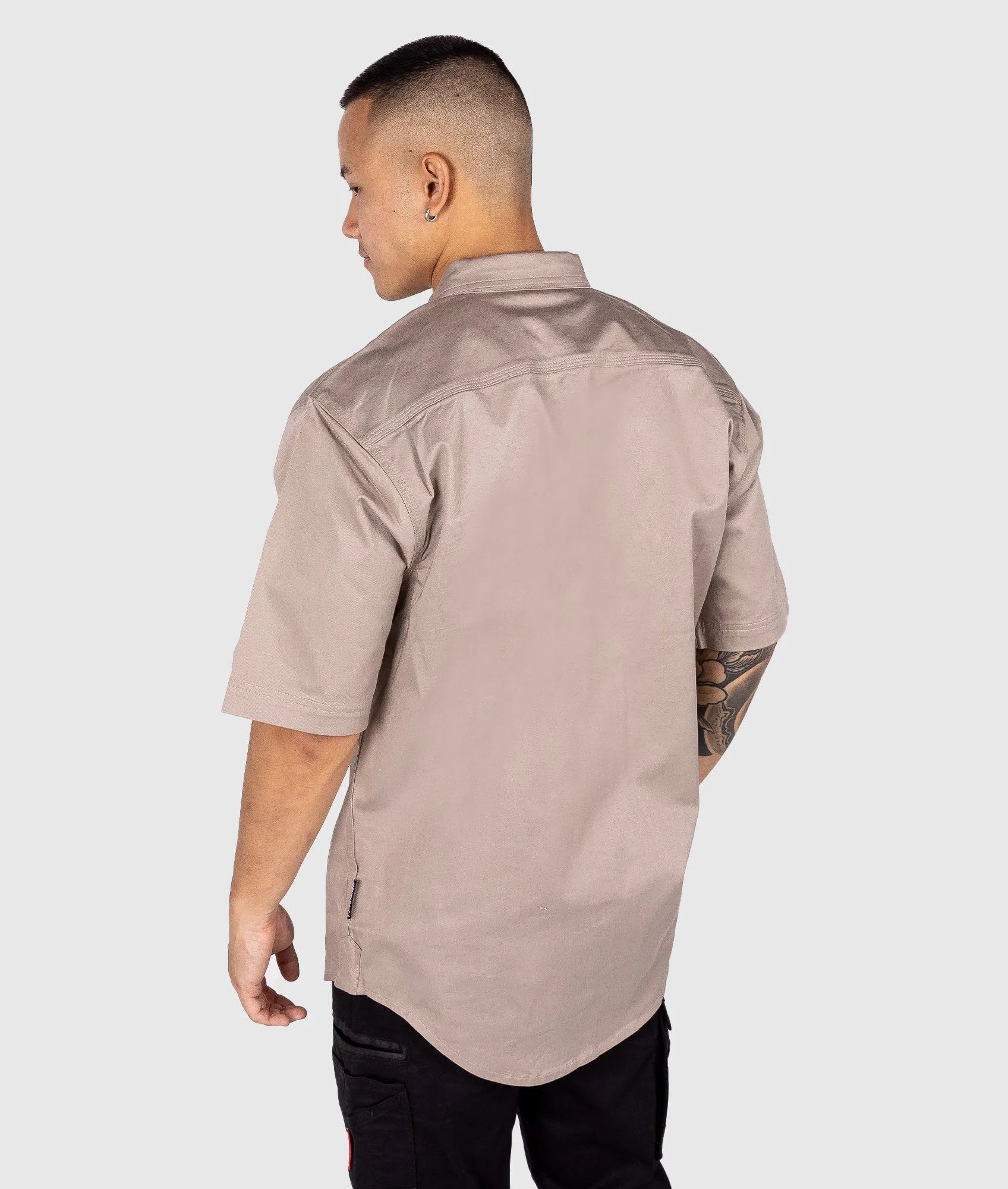 Short Sleeve Work Shirt - Tan - Image 3