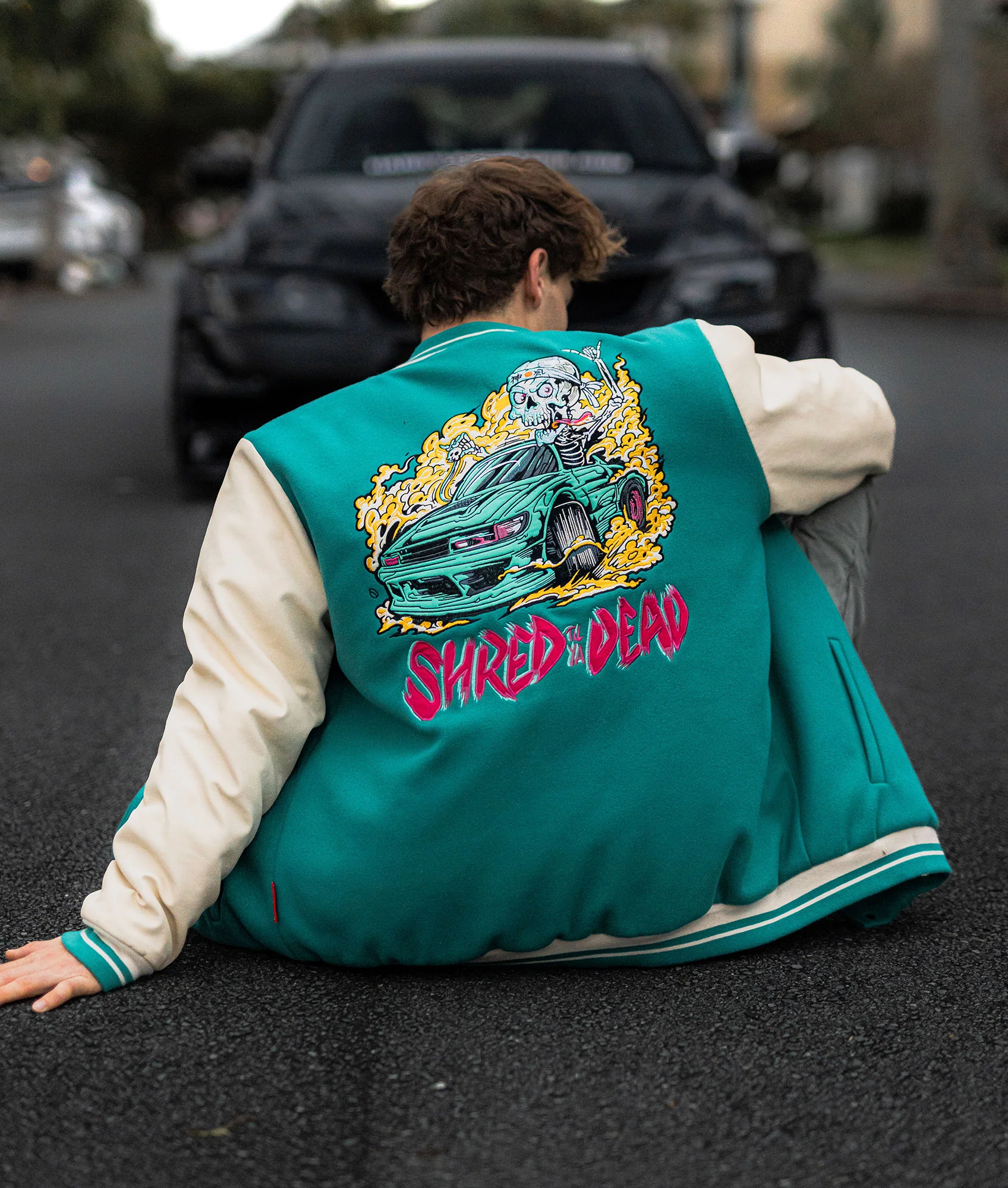 Shred Til Ya Dead Varsity Jacket - Image 10