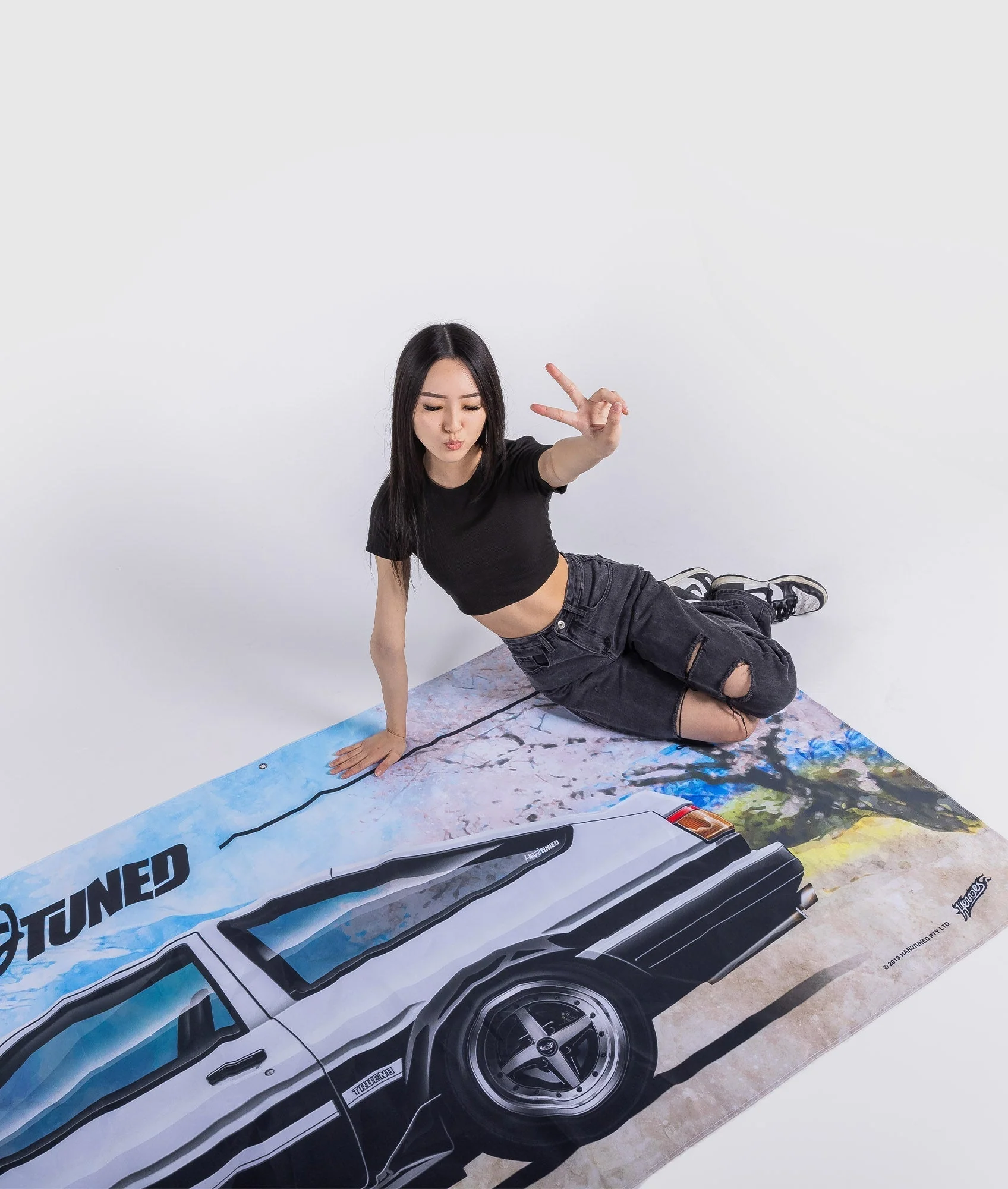 Giant Toyota AE86 White Garage Flag - Image 2