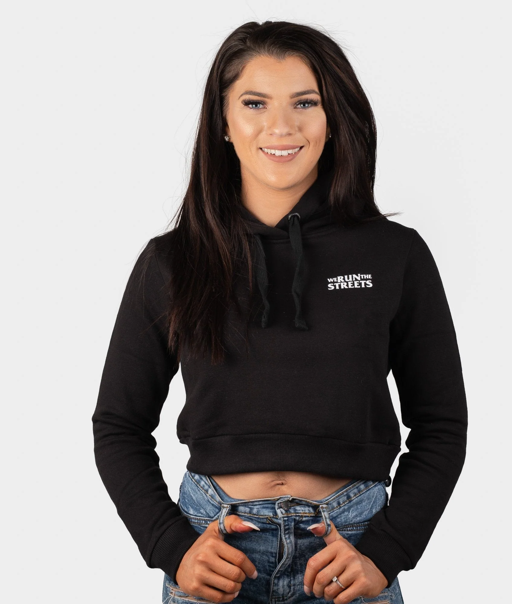 We Run The Streets Womens Cropped Hoodie - Image 5