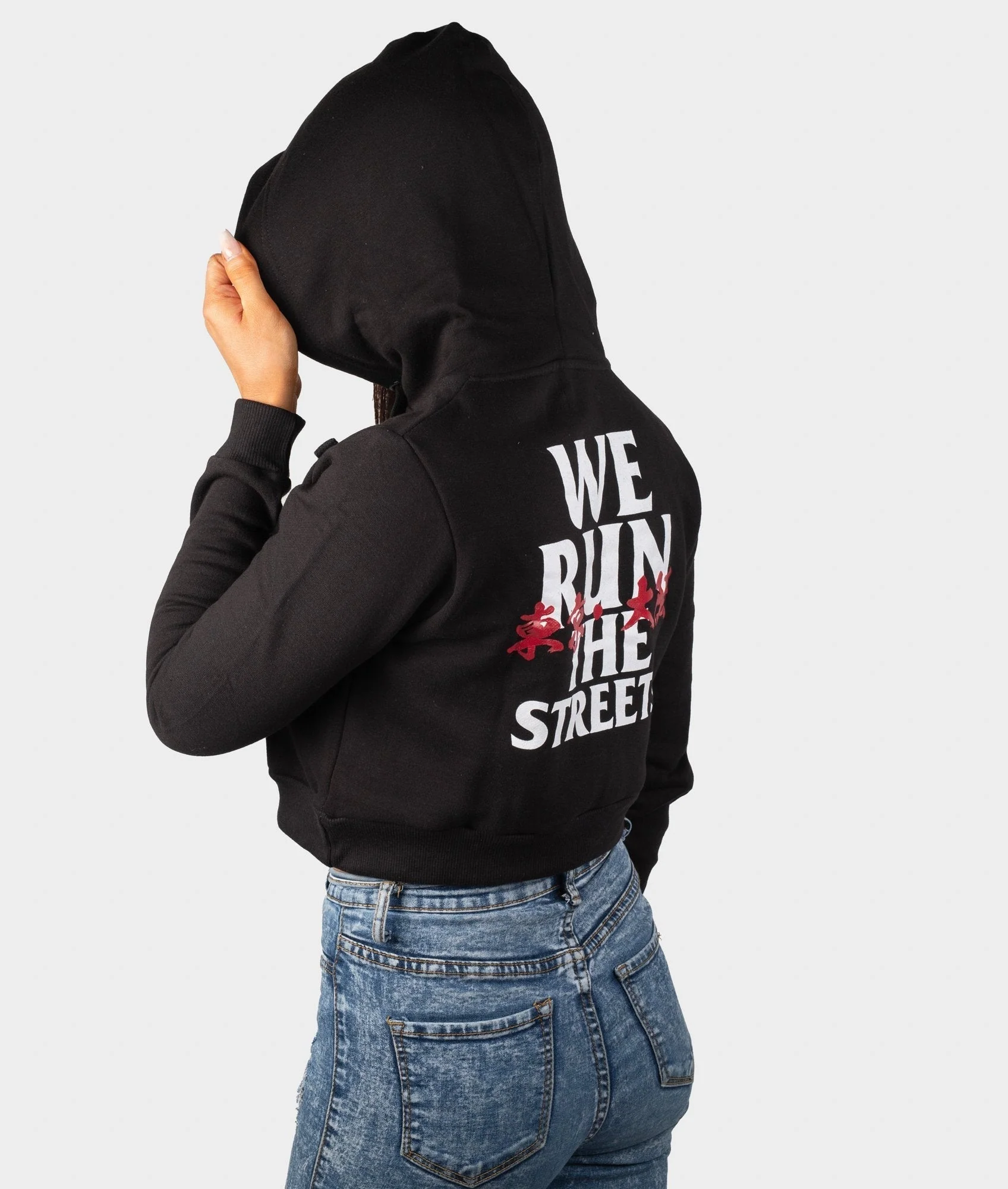 We Run The Streets Womens Cropped Hoodie - Image 6