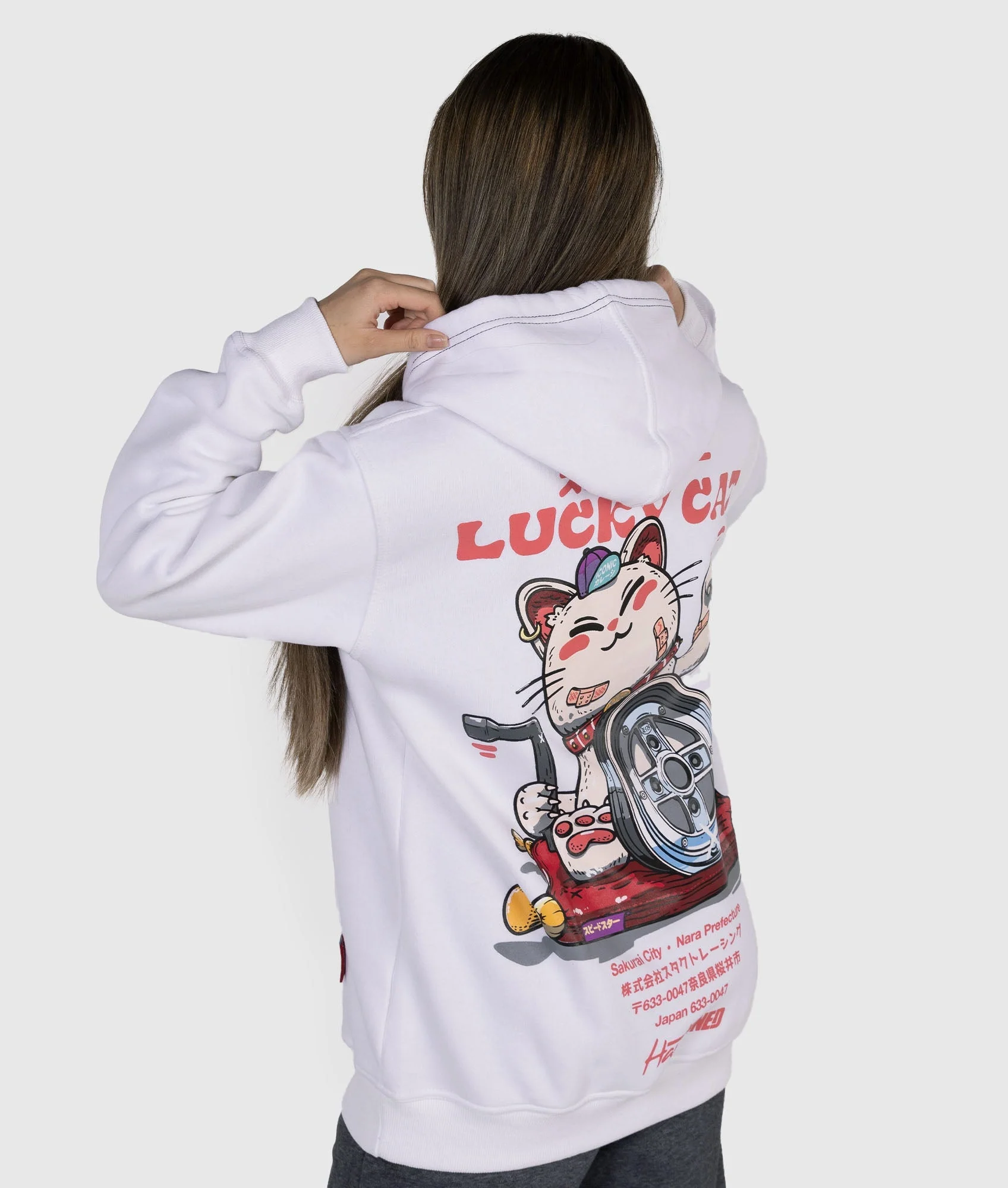 Womens Lucky Cat Hoodie - Image 10