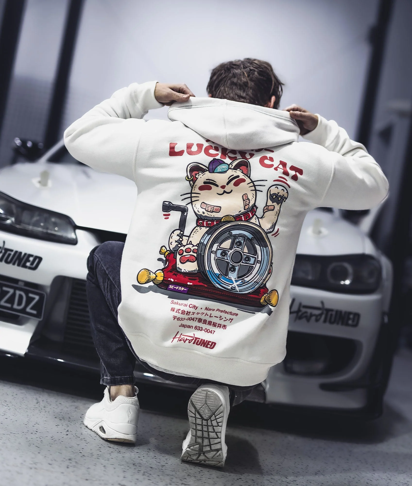 Womens Lucky Cat Hoodie - Image 5